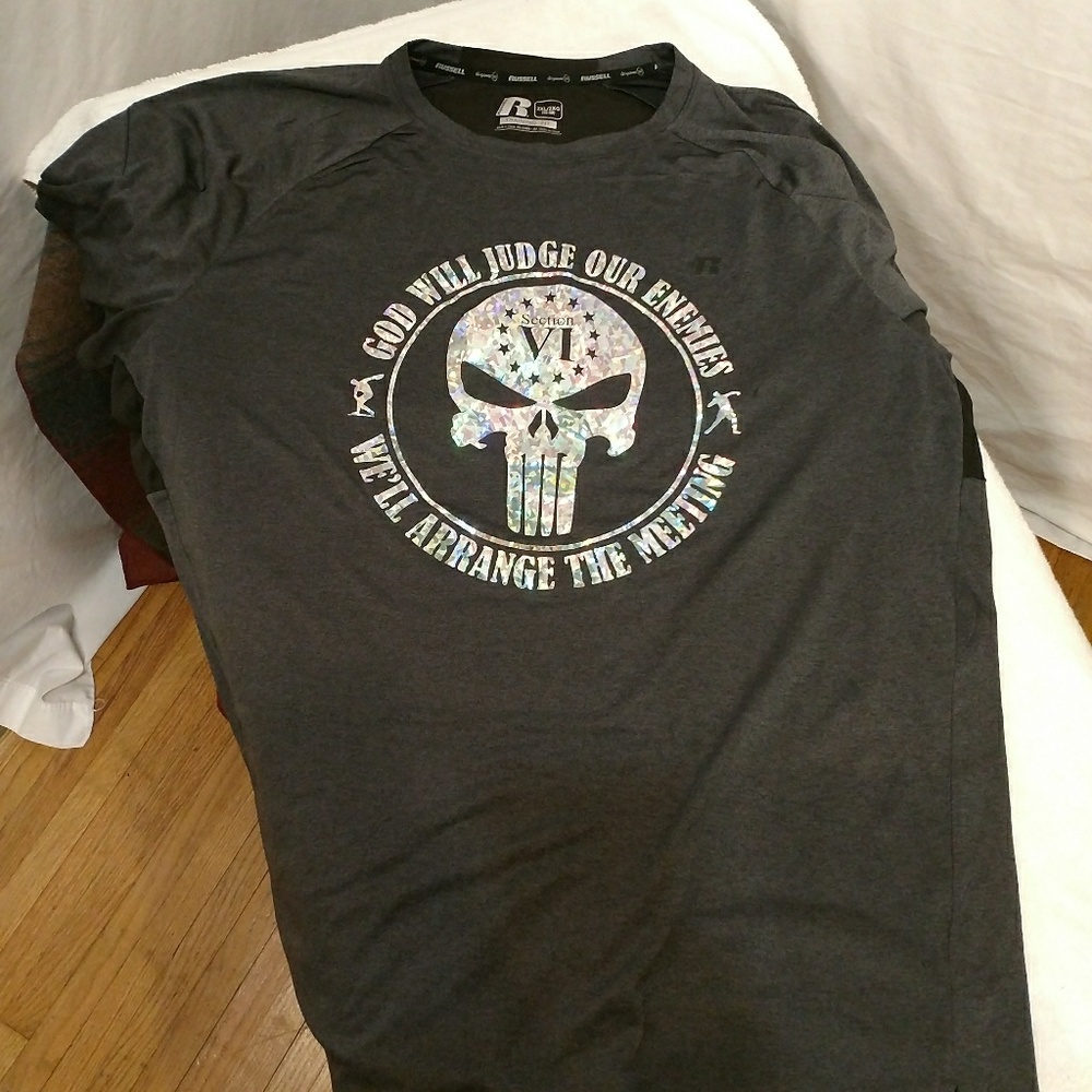 Russell training fit shirt with custom logo